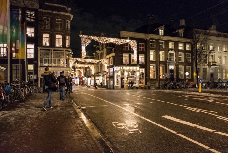 Amsterdam im Winter - Weihnachtsbeleuchtung