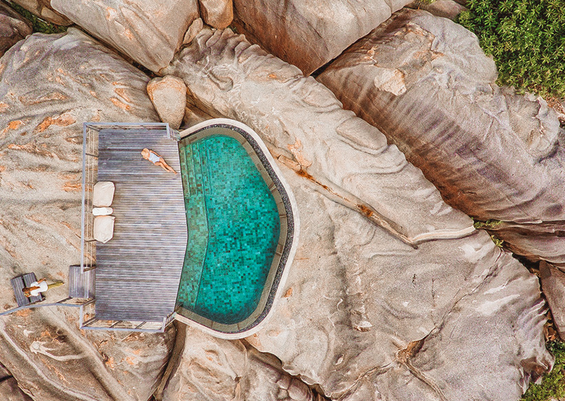 Seychellen Felsen Pool